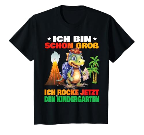 Kinder Kindergartenkind 2025 Kita Start Anfang Kindergarten Jungs T-Shirt von cooler Dino Kindergarten Kindergartentüte Jungen