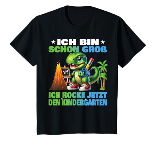 Kindergartenkind 2025 Kita Start Kindergarten Dino Jungs T-Shirt von cooler Dino Kindergarten Kindergartentüte Jungen