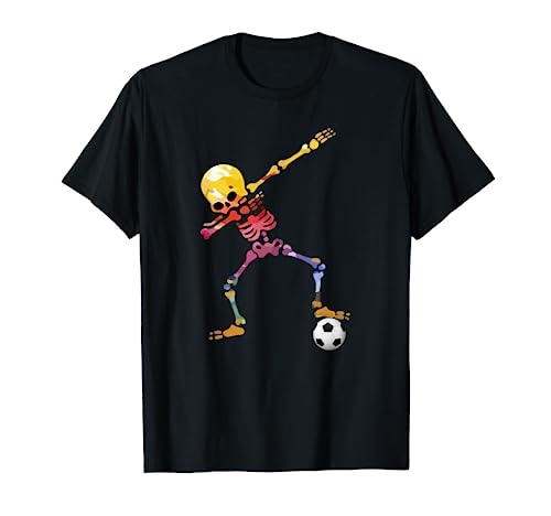 Dabbing Skelett Dab Fussball Gerippe Bekleidung für Kinder T-Shirt von cooler Fussballspieler mit Fußball Soccer Football