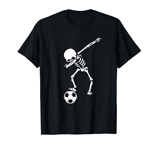 Dabbing Skelett Dab Fussball Gerippe Bekleidung für Kinder T-Shirt von cooler Fussballspieler mit Fußball Soccer Football