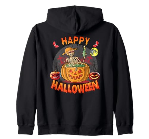 Skelett Lustiges Halloween Kostüm für Kinder & Männer Kapuzenjacke von cooles Halloween Kostüm für Jungen oder Mädchen
