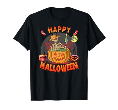 Skelett Lustiges Halloween Kostüm für Kinder & Männer T-Shirt von cooles Halloween Kostüm für Jungen oder Mädchen