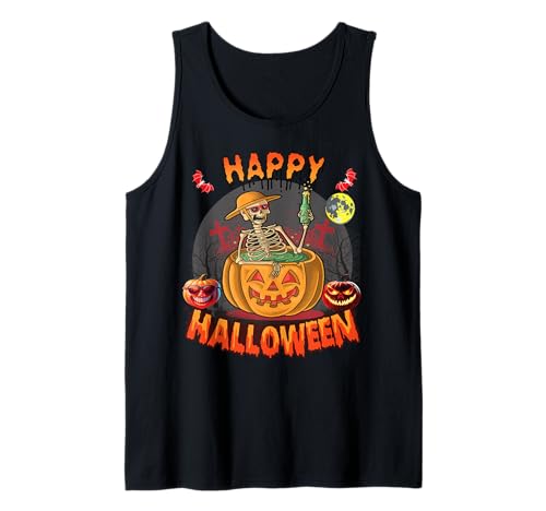 Skelett Lustiges Halloween Kostüm für Kinder & Männer Tank Top von cooles Halloween Kostüm für Jungen oder Mädchen