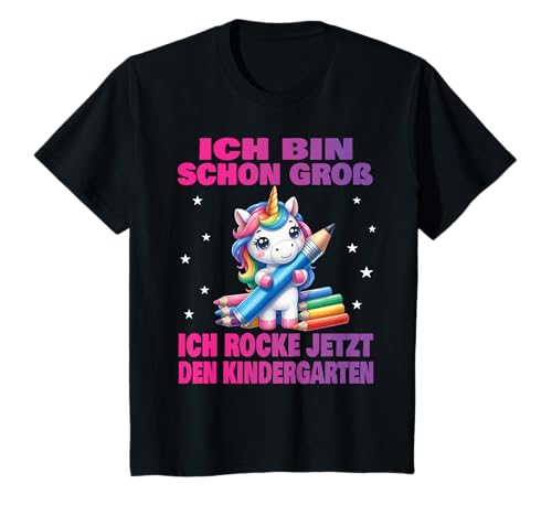 Kinder Kindergartenkind 2025 Kita Start Anfang Kindergarten Einhorn T-Shirt von cooles dabbing Unicorn Kindergarten Mädchen