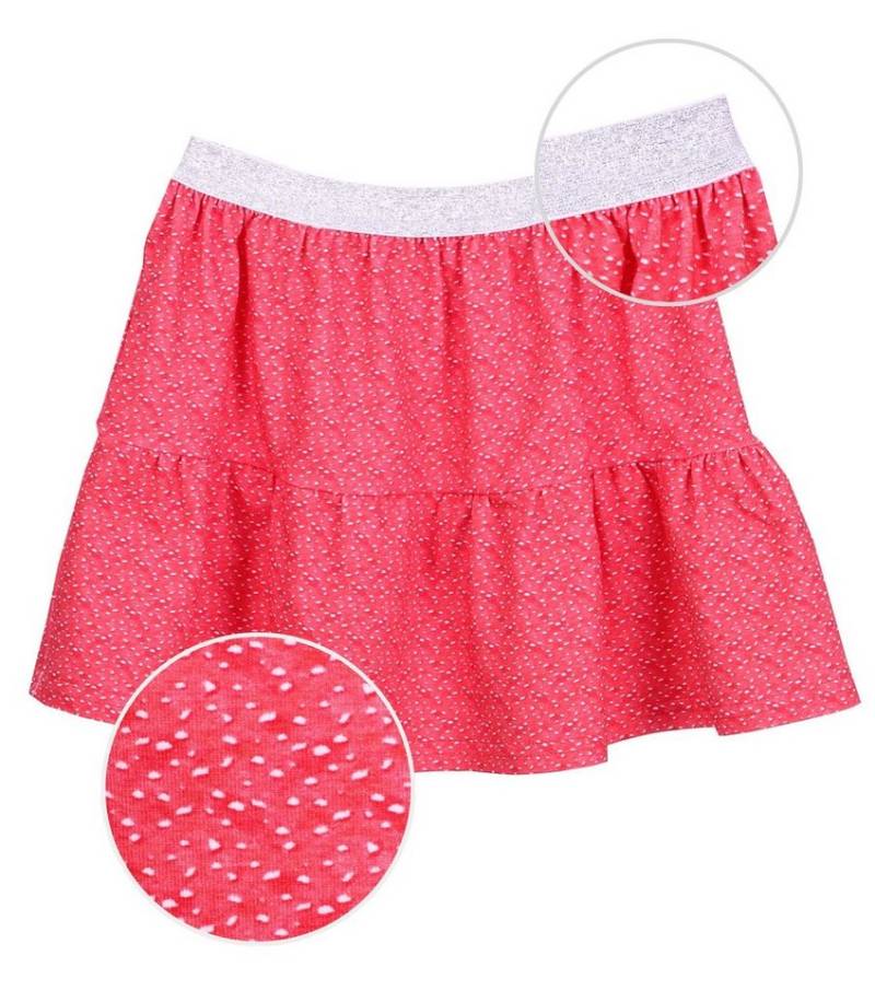 coolismo Stufenrock Mädchen Rock rot mit weißen Pünktchen Baumwolle von coolismo