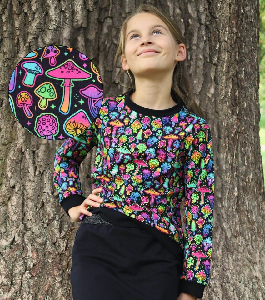 coolismo Sweater Kinder Sweatshirt Mädchen Pullover mit bezaubernden Pilz-Motiv-Print Baumwolle, Made in Europa von coolismo