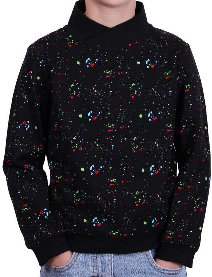 coolismo Sweater Kinder Sweatshirt Jungen Pullover mit farbigem Splash-Print Baumwolle, Made in Europa coolismo Sweater Kinder Sweatshirt Jungen Pullover mit farbigem Splash-Print Baumwolle, Made in Europa von coolismo