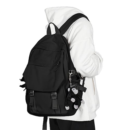 Leichte Schultasche, lässiger Tagesrucksack, Laptop-Rucksack für Männer und Frauen, Reiserucksack für High School Middle Bookbag für Mädchen, schwarz, Daypack Rucksäcke von coowoz