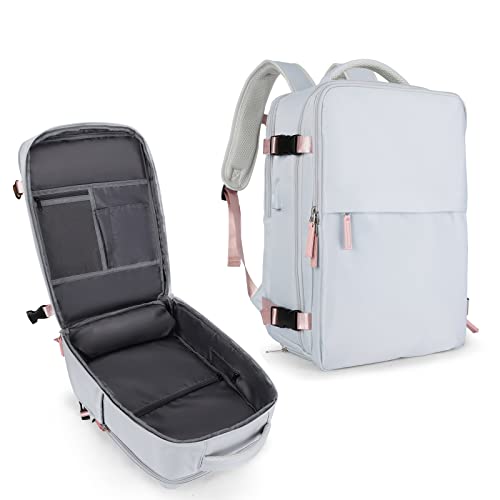 coowoz Handgepäck-Rucksack für Damen und Herren, Reiserucksack, von Fluggesellschaften zugelassen, Laptop-Rucksack, Sport-Rucksack, B-Grau, Large von coowoz