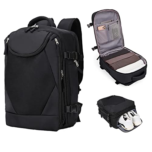 coowoz Carry On Rucksack Damen Herren Reiserucksack Fluggesellschaft zugelassen Laptop Rucksack Sport Rucksack, C-schwarz, Large von coowoz