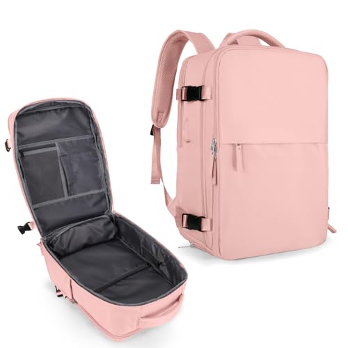 coowoz Carry On Rucksack Damen Herren Reiserucksack Fluggesellschaft zugelassen Laptop Rucksack Sport Rucksack, B-pink, Large, Reiserucksäcke von coowoz