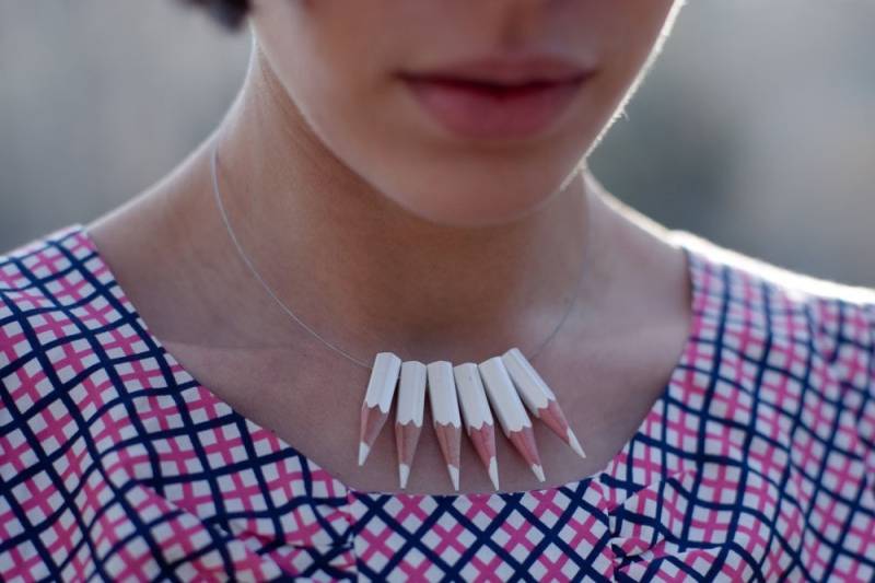 Weiß Lapicitos Halskette von corazondegalleta