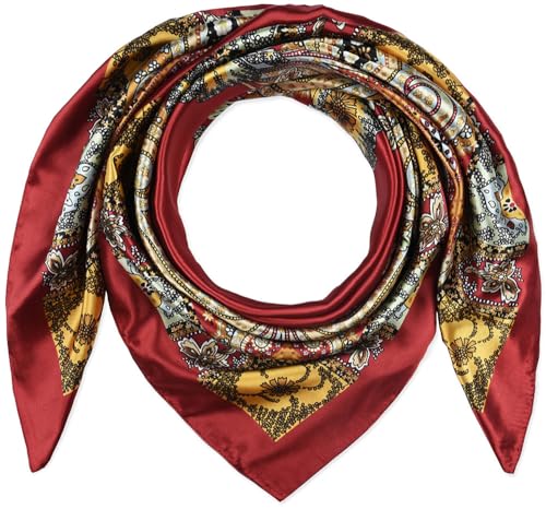 corciova 35 Große Satin Quadrat Seide Wie Haar Schal Wrap Kopftuch Rotes Totem lockiges Stirnband Krawatte Schlafen in der Nacht Mode von corciova