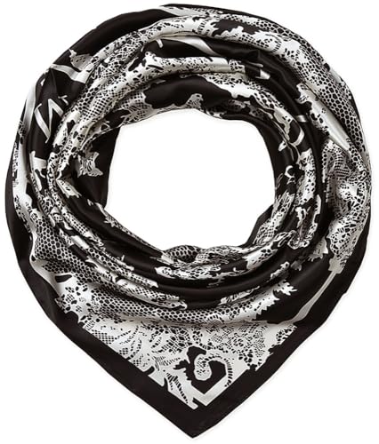 corciova Große Quadratische Satin Seide Wie Leichte Schal Haar Wrap Frauen Schwarz Weiß Lockige Stirnband Mode Bandana Kopftuch von corciova
