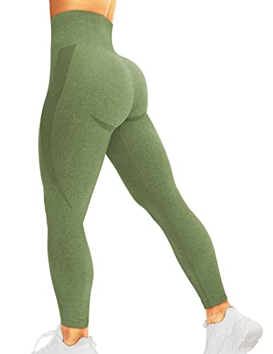 corcoar Damen Leggings Sporthose High Waist Seamless Hosen Gym Yoga Sport Avocado Grün L von corcoar