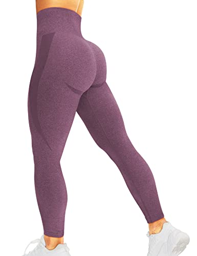 corcoar Damen Leggings Sporthose High Waist Seamless Hosen Gym Yoga Sport Burgund M von corcoar