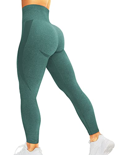 corcoar Damen Leggings Sporthose High Waist Seamless Hosen Gym Yoga Sport Grün M von corcoar