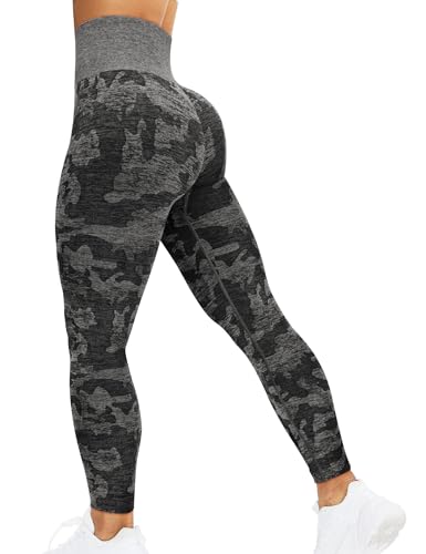 corcoar Sport Leggings Damen Hoch Taille Seamless Blickdicht Leggings Booty Lifting Po Push Up Gym Yoga Sporthose Schwarz S von corcoar