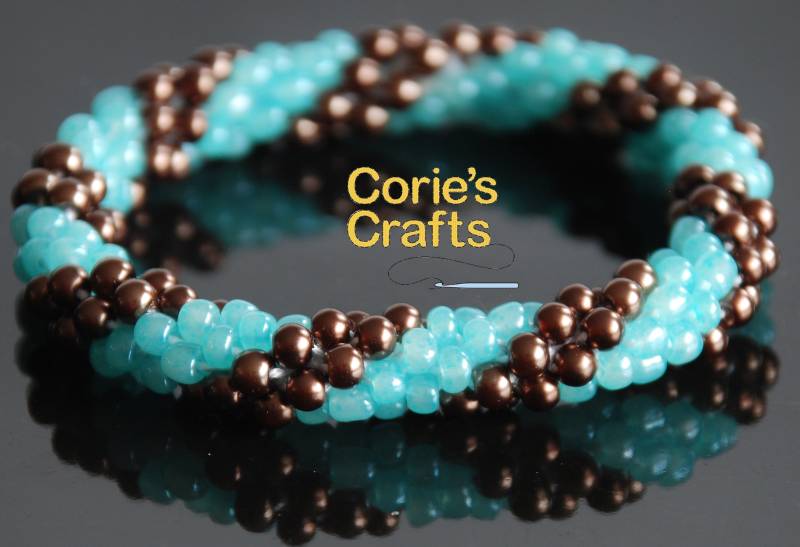 Braun Und Aqua Perlen Armband, Handgemachte Schmuck von coriescrafts