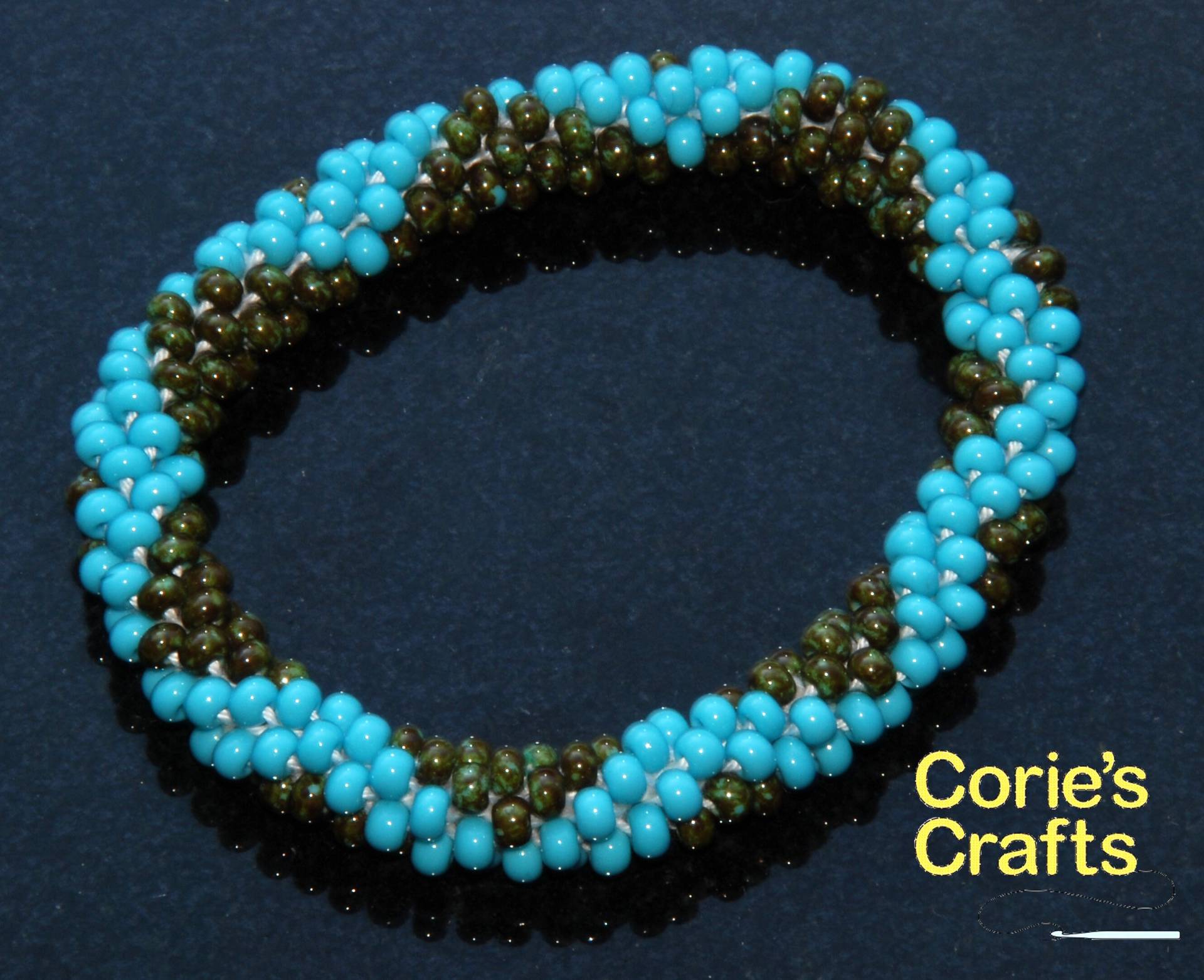 Chevron Perlen Armband, Handgemachter Schmuck, Ohrringe, Schmuck Set, Halskette, Türkis Armband von coriescrafts