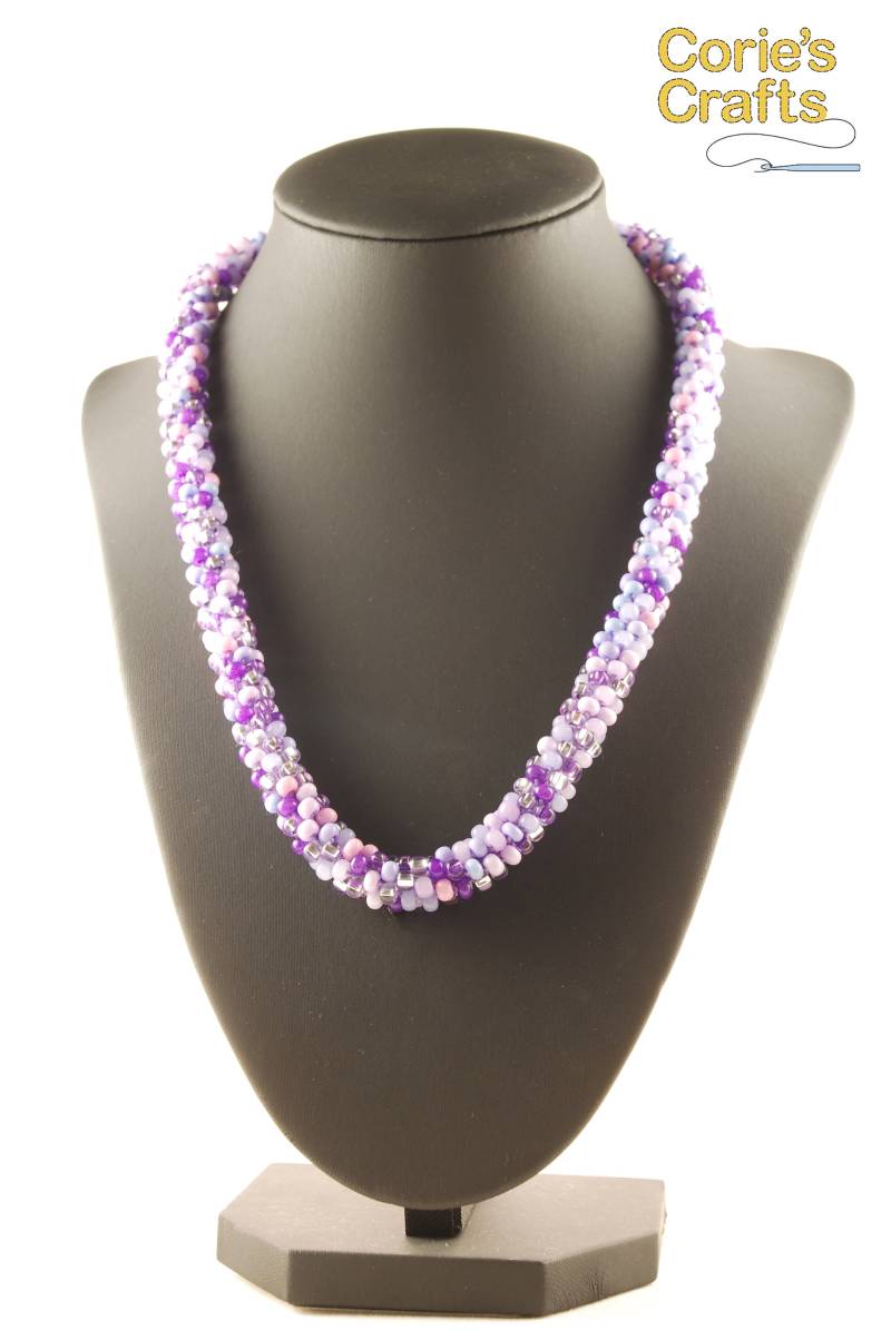 Handgefertigte Lila Rosa & Silber Perlen Halskette Mit Optional Schmuck Set Einschließlich + Bead Crochet Purple Armband Handgemachte Ohrringe von coriescrafts