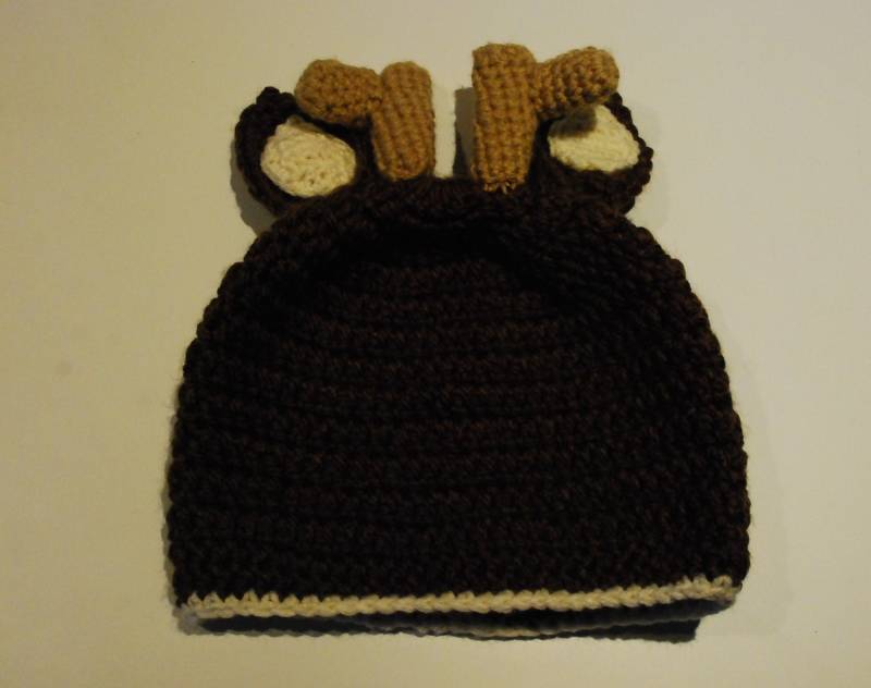 Rentier Erwachsene Hut - Gehäkelte Rentiermütze Mütze Handgehäkelter Häkelmütze von coriescrafts