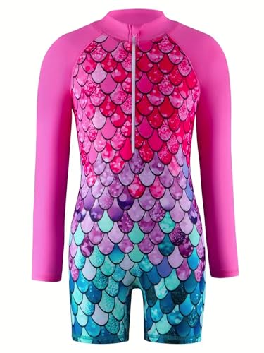 corimori Meerjungfrau Badeanzug für Kinder, Langarm Einteiler, Pink 120, Fischschuppen Design, UV-Schutz corimori Meerjungfrau Badeanzug für Kinder, Langarm Einteiler, Pink 120, Fischschuppen Design, UV-Schutz von corimori