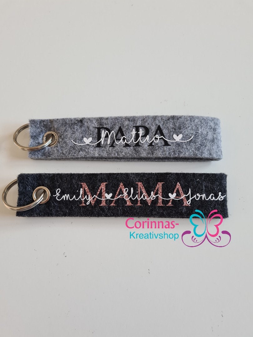 Schlüsselanhänger Aus Filz Mit Personalisierung von corinnaskreativshop