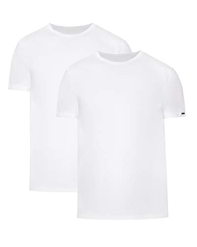 Cornette Herren T-Shirts mit U-Ausschnitt 2er Pack CR068 (Weiß/Weiß (2 Pack), S) von cornette