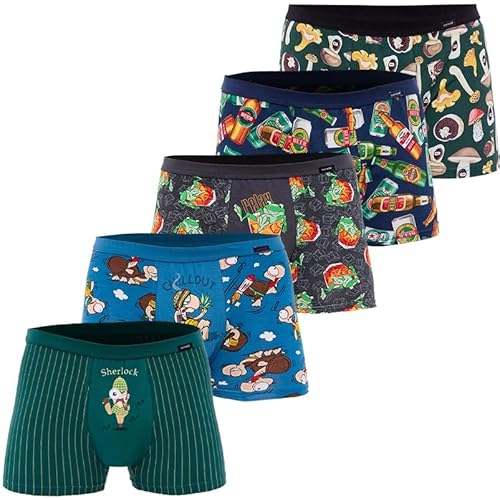 cornette Enge Herren Boxershorts Boxer Briefs – 6er Pack – Lustige, Bequeme & Atmungsaktive - 95% Baumwolle Unterhosen für Männer - Große L von cornette