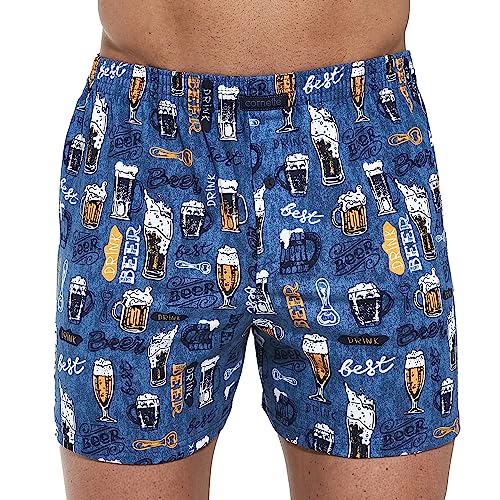 cornette Herren Boxershorts Unterhose Klassisch Gemustert Bunt Baumwolle Alltag Classic 001/137, Blau,3XL von cornette