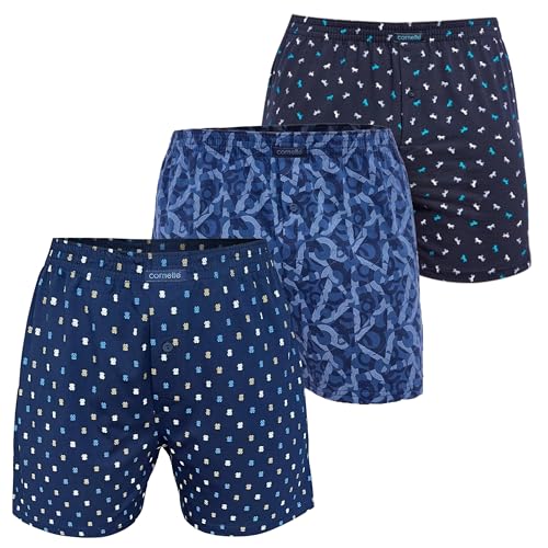 cornette Premium American Boxershorts Herren Weit - Set of 3 Pack XL - 100% Baumwolle - Luftige - Lockere - Weiche - Klassiche - Unterhosen männer, Baumwolle Unterwäsche von cornette