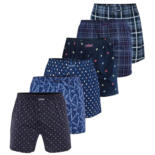 cornette Premium American Boxershorts Herren Weit - Set of 6 Pack L - 100% Baumwolle - Luftige - Lockere - Weiche - Klassiche - Unterhosen männer, Baumwolle Unterwäsche von cornette
