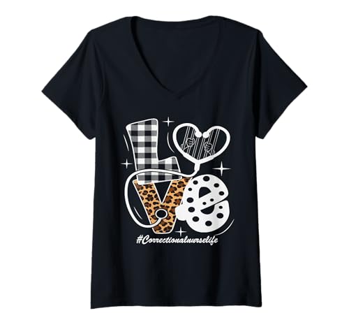 Damen Krankenschwester im Strafvollzug T-Shirt mit V-Ausschnitt Damen Krankenschwester im Strafvollzug T-Shirt mit V-Ausschnitt von correctional nursing Forensic Nursing