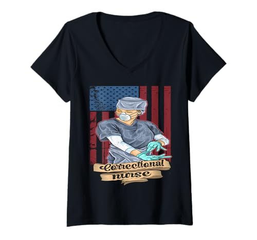 Damen Krankenschwester im Strafvollzug T-Shirt mit V-Ausschnitt von correctional nursing Forensic Nursing