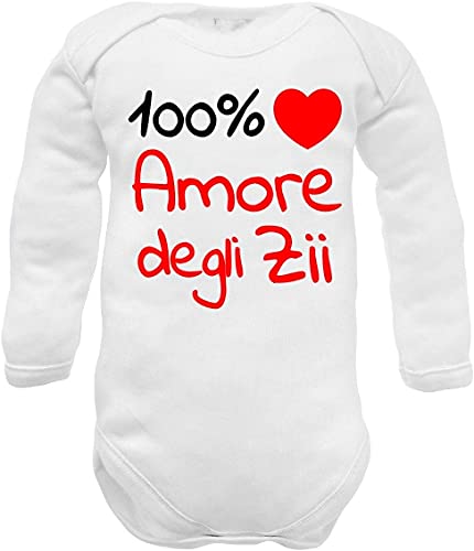 Niedliches Geschenk für Neugeborene, Onkel, Onkel, Oma, Onkel, Großvater, Bruder, Schwester, Mutter und Papa., Body Zii Weiß Langarm Warm Baumwolle, 3-6 Monate von corredino neonato