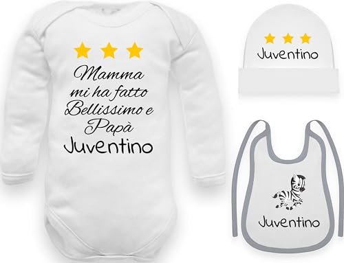 Strampler für Neugeborene, lustiger Spruch Juventino, Juventino Body Hut Lätzchen Set, 0-3 Monate von corredino neonato