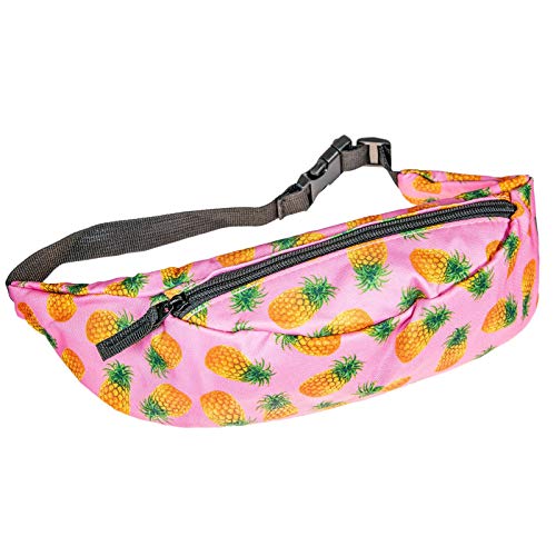 cosey - Bauchtasche Damen und Herren, stylische Hüfttasche, Gürteltasche für Reise, Sport & Outdoor - Design Ananas von cosey