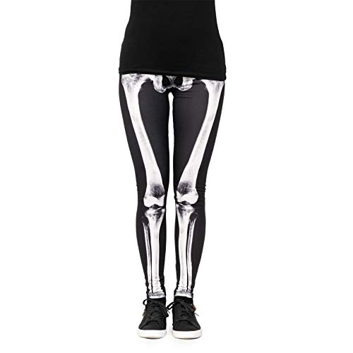 cosey - Bedruckte Bunte Halloween Leggins (Einheitsgröße) - Design New Bones von cosey