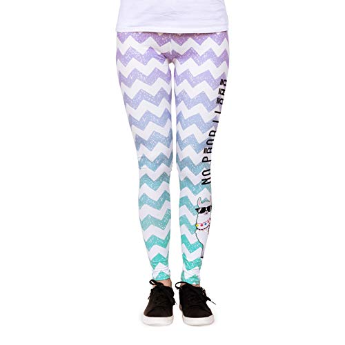 cosey - Bedruckte Bunte Lama-Leggins (Einheitsgröße) - Design No Prob-Lama von cosey