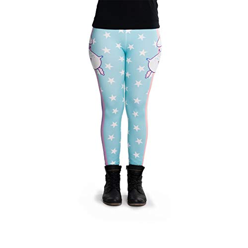 cosey - Unicorn Line Leggings (Einheitsgröße) - Design Rainbow Stripes & Unicorn von cosey