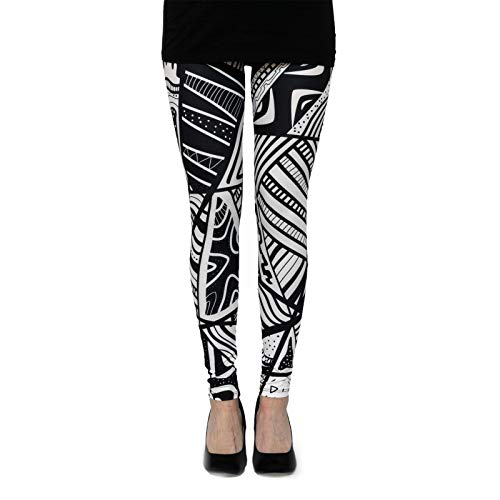 cosey - Bunte Bedruckte Motiv-Leggings (Einheitsgröße) - Design Zentangel von cosey