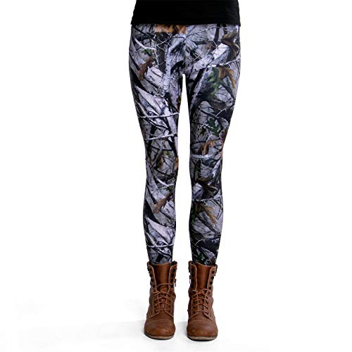 cosey - Bunte Bedruckte Motiv-Leggings (Einheitsgröße) - Design Baum Camouflage von cosey