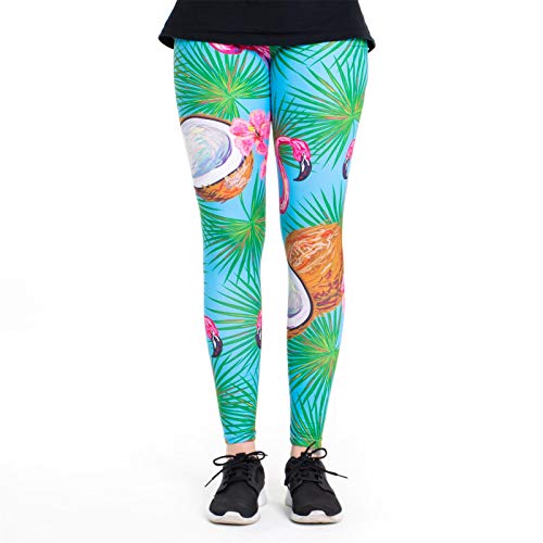 cosey - Bedruckte Bunte Flamingo Leggings (Einheitsgröße) - Design Coconuts von cosey