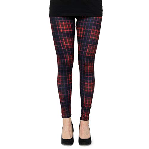 cosey - Business Line Leggings (Einheitsgröße) - Design Gitter Rot von cosey