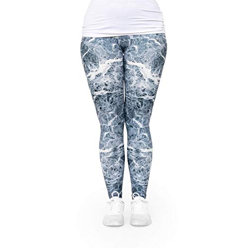 cosey - Bunte Bedruckte Motiv-Leggings (Einheitsgröße) - Design Marmor von cosey