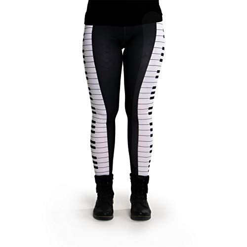 cosey - Bunte Bedruckte Motiv-Leggings (Einheitsgröße) - Design Piano von cosey