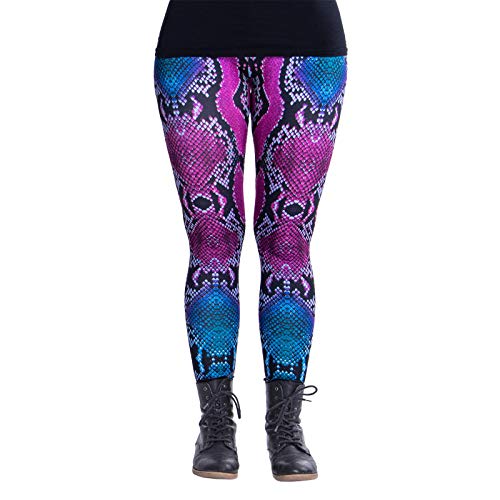 cosey - Bedruckte Bunte Tiermotiv-Leggins (Einheitsgröße) - Design Pink Snake von cosey