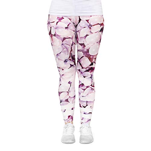 cosey - Bunte Bedruckte Blumen-Leggings (Einheitsgröße) - Design Polkadot Blüten von cosey