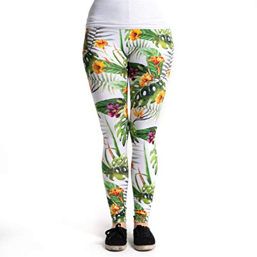 cosey - Bunte Bedruckte Blumen-Leggings (Einheitsgröße) - Design Caribic von cosey